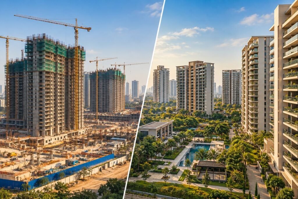 Tulip Melrose under construction versus established luxury property in Gurgaon