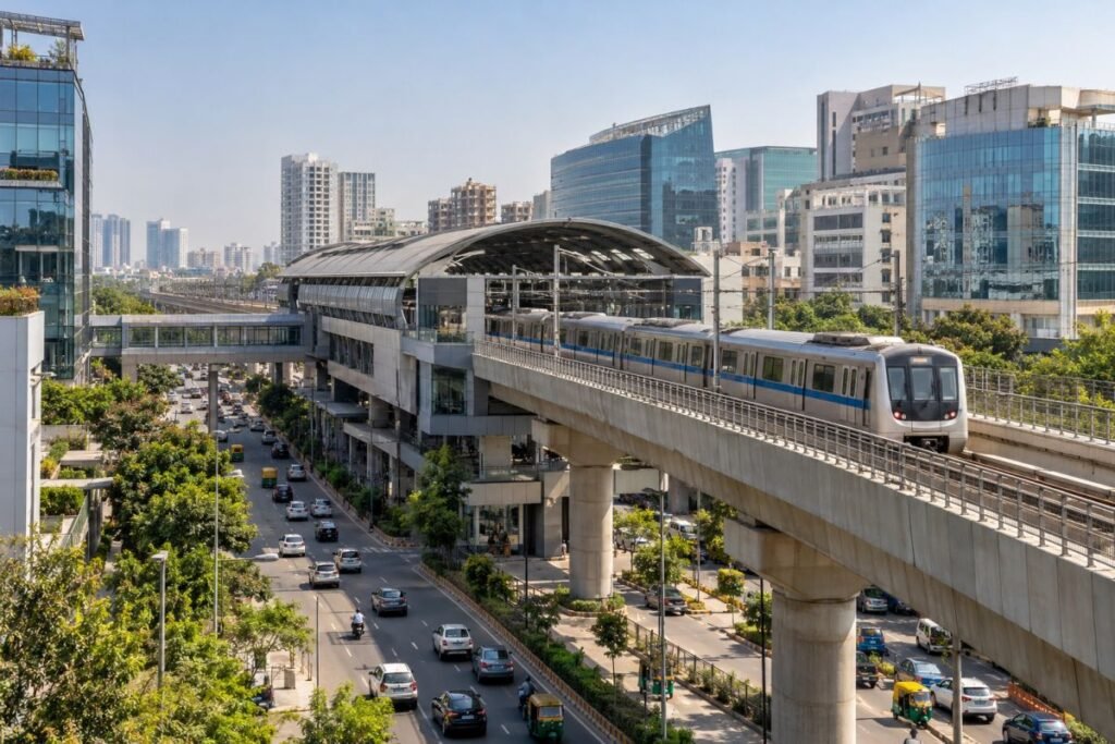 Metro connectivity near DLF Phase 2 Gurugram and Cyber City employment district