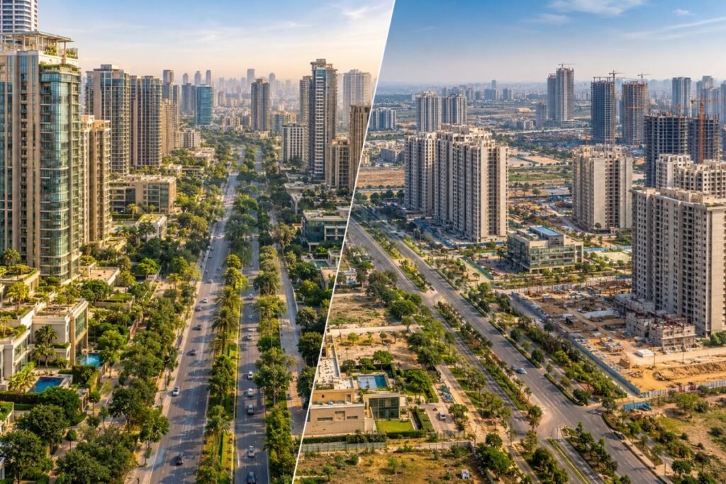 Golf Course Road versus Golf Course Extension Road Gurugram