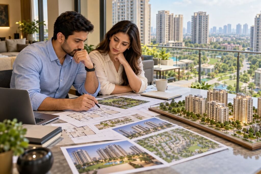 Buyer evaluating residential property investment in New Gurugram