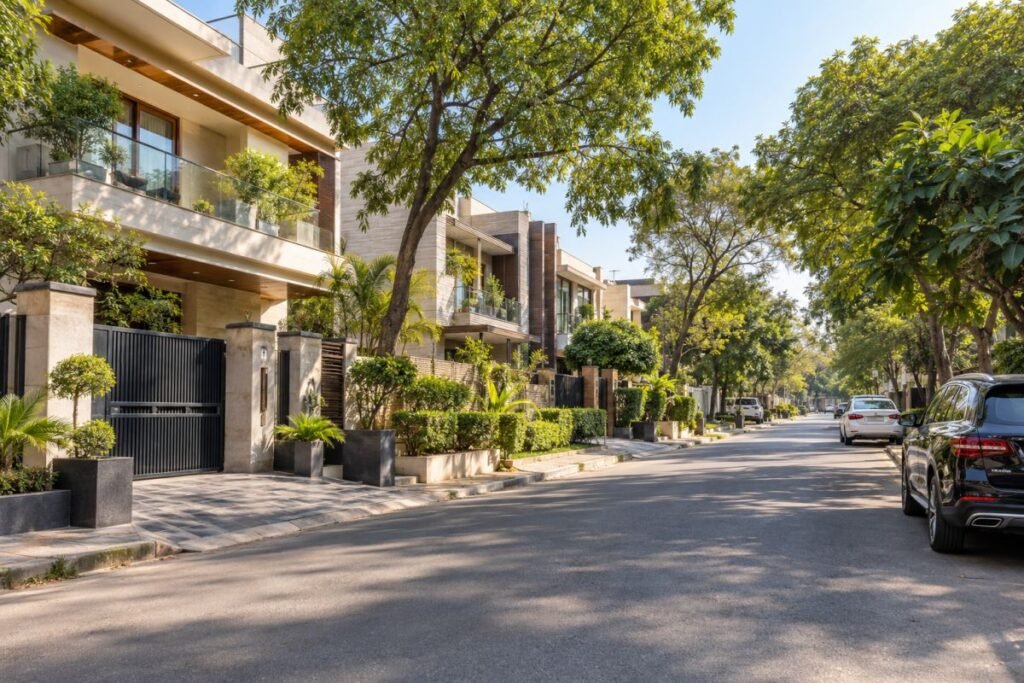Properties in DLF Phase 2 Gurugram with established residential streets and independent houses