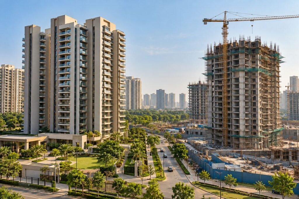 Completed and under-construction residential properties in Gurugram compared for NRI buyers