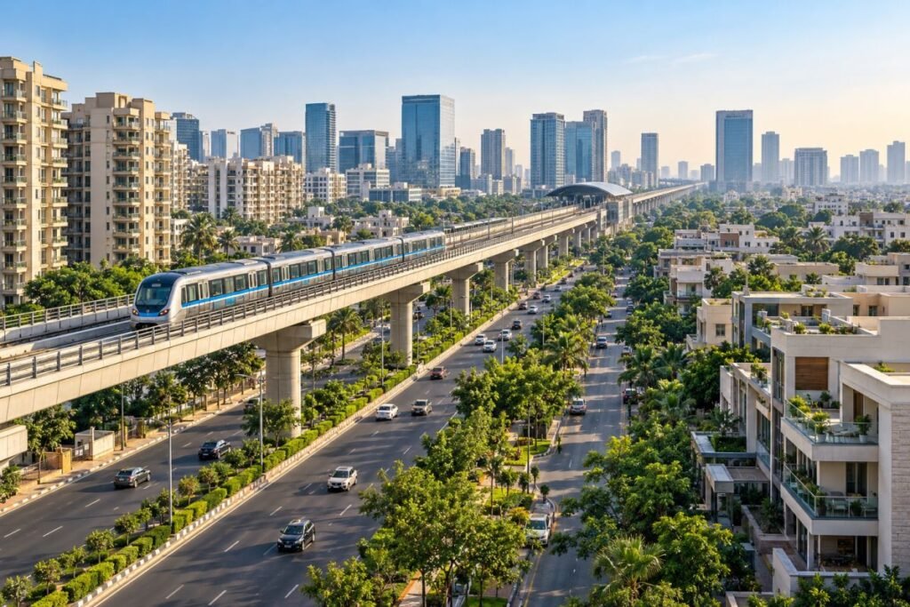 Sector 55 Gurugram metro connectivity and surrounding roads