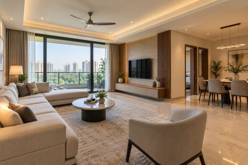 Premium apartment interior illustrating property inspection for buyers in Sector 58 Gurugram