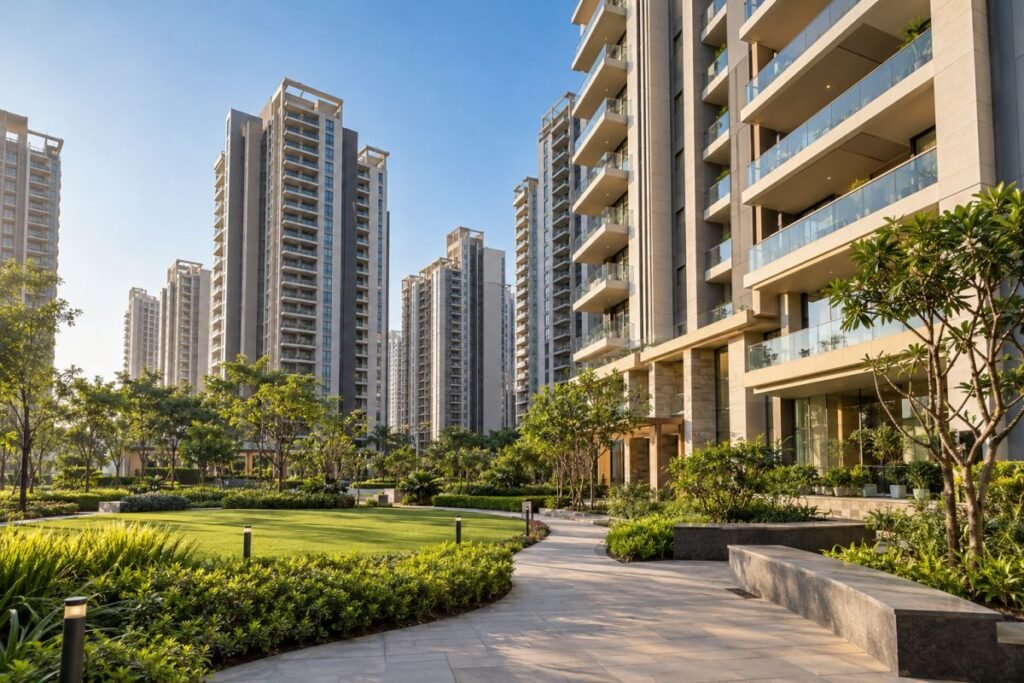 Premium residential apartment towers representing luxury housing options in Sector 59 Gurugram.