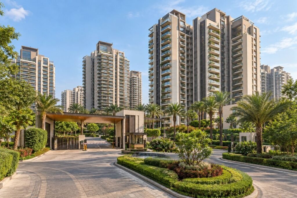 Modern residential apartment towers in Southern Peripheral Road Gurugram residential projects.