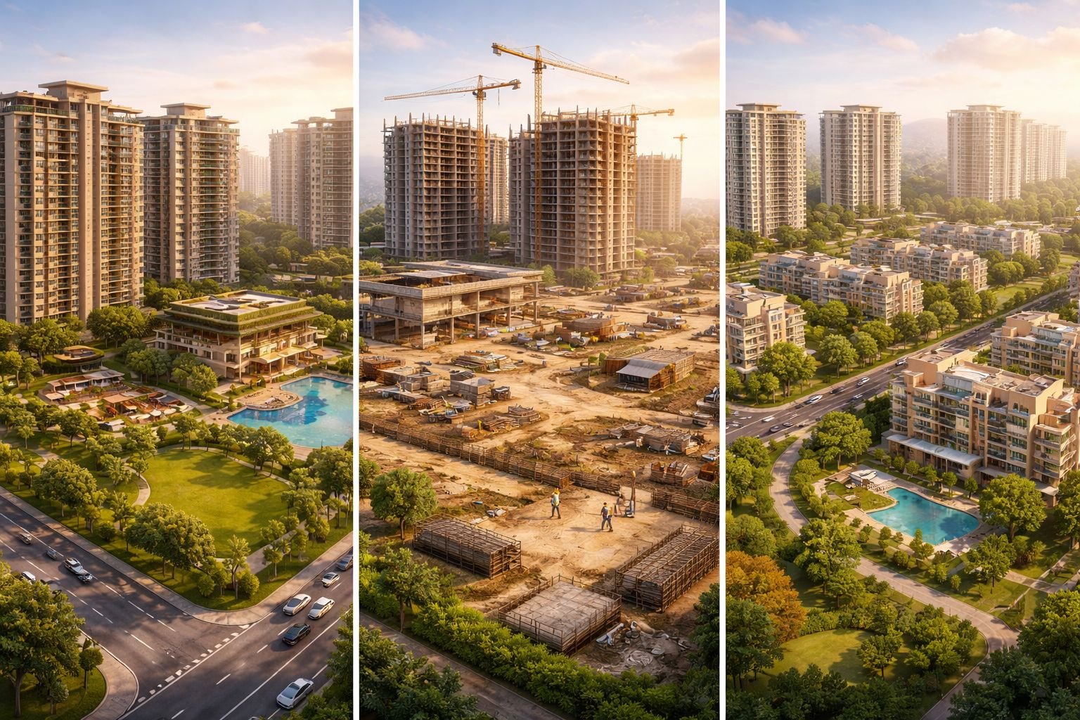 Dwarka Expressway vs SPR vs Golf Course Extension comparison concept