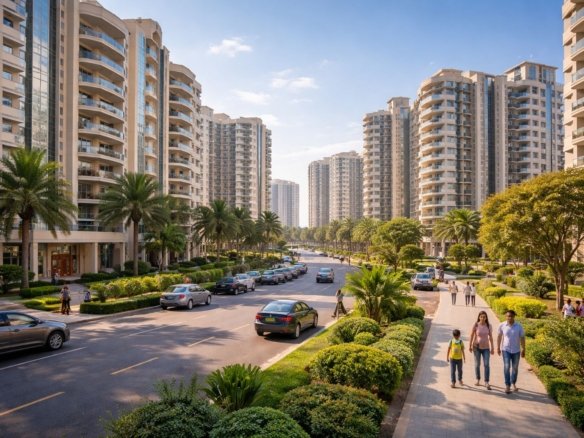 New Gurgaon residential sectors 82 to 95 with completed housing societies and daily life