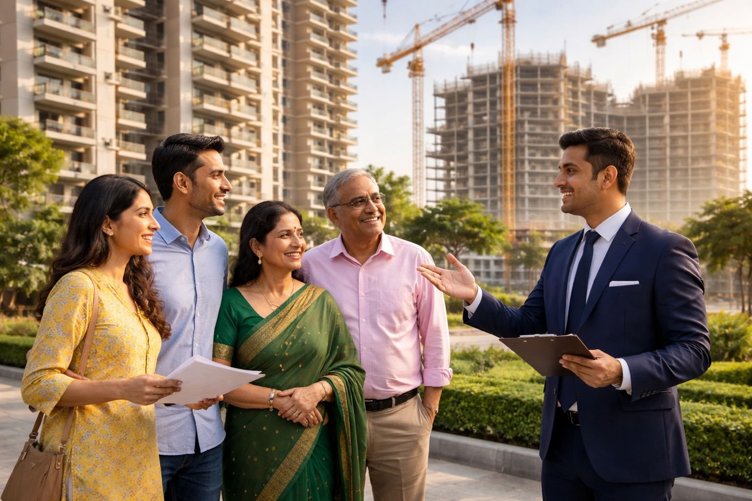 home buyers visiting residential project Gurgaon India