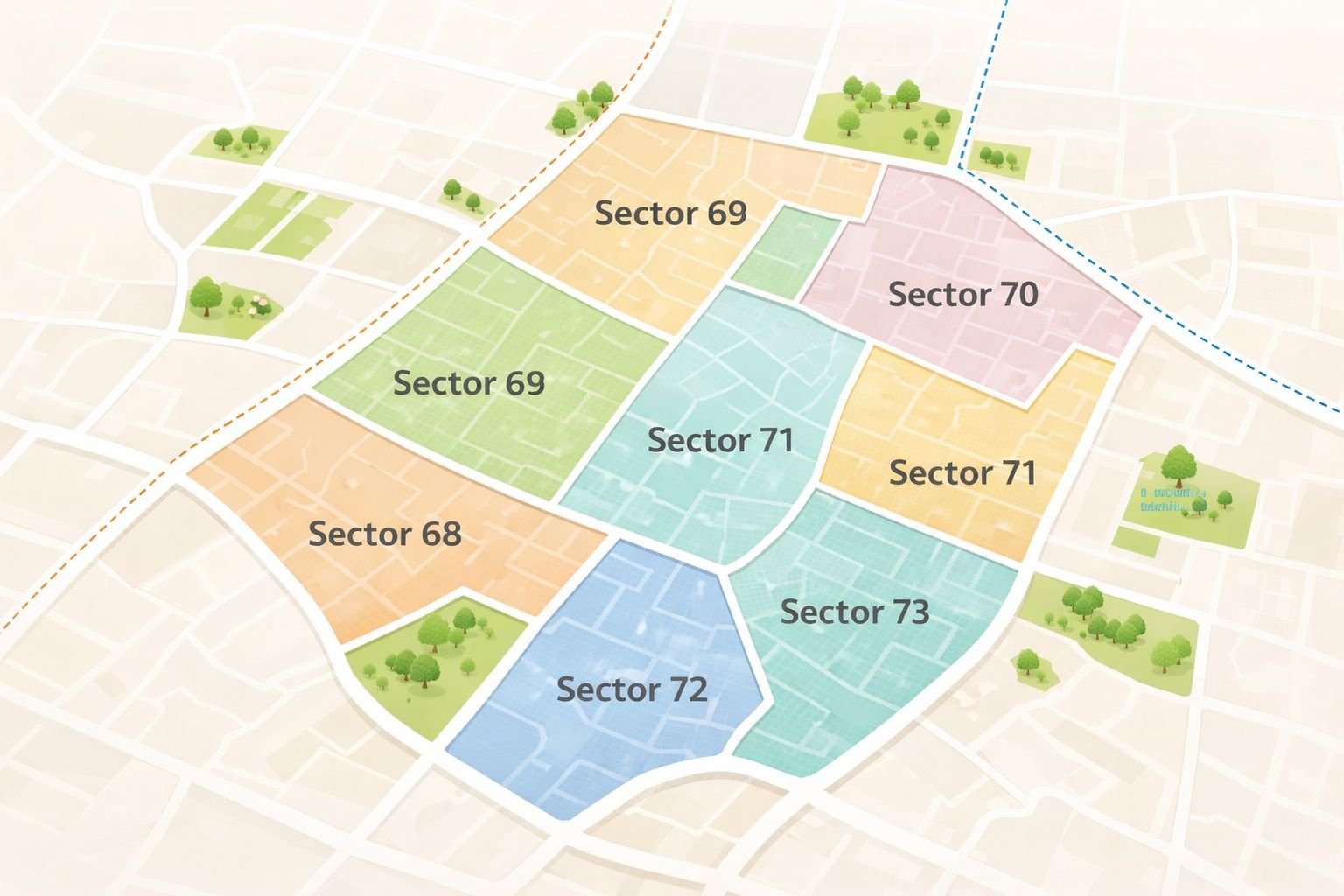 SPR Road Gurgaon sector map 68 to 74 layout